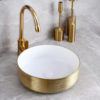Waskom Goud Wit 40x40cm – Keramiek