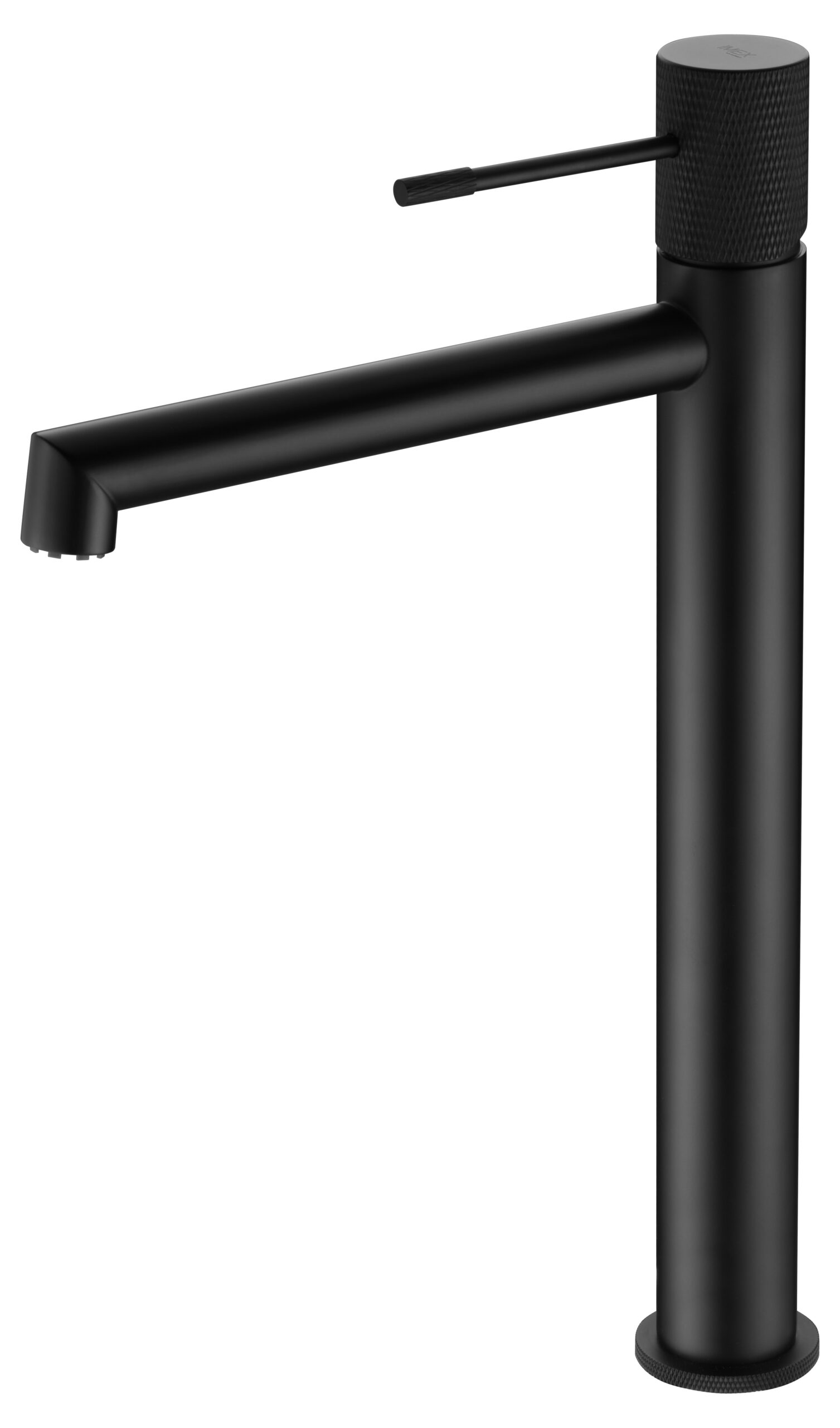 Monomando de lavabo caño alto negro mate serie Line