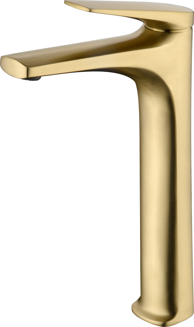 Monomando lavabo alto oro cepillado serie Delos