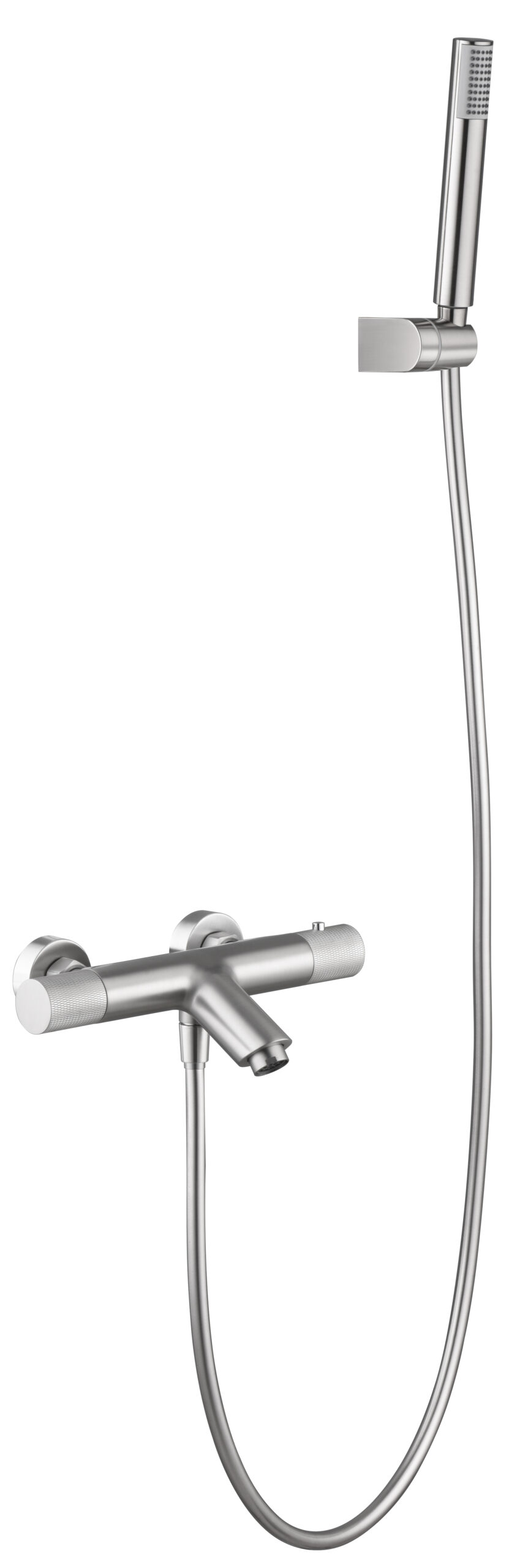 Grifería termostática de baño y ducha níquel cepillado serie Line