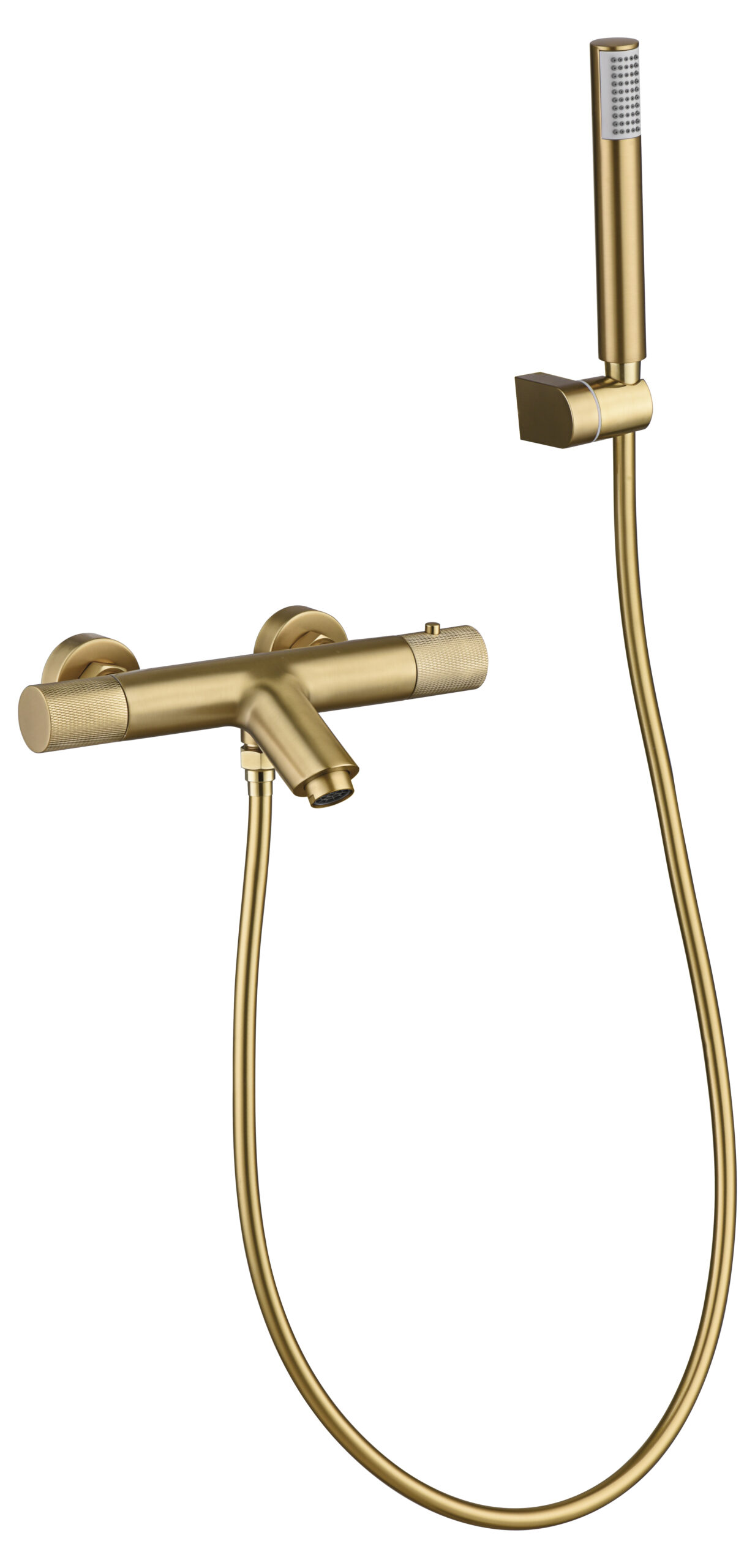 Grifería de baño y ducha termostática oro rosa cepillado serie Line