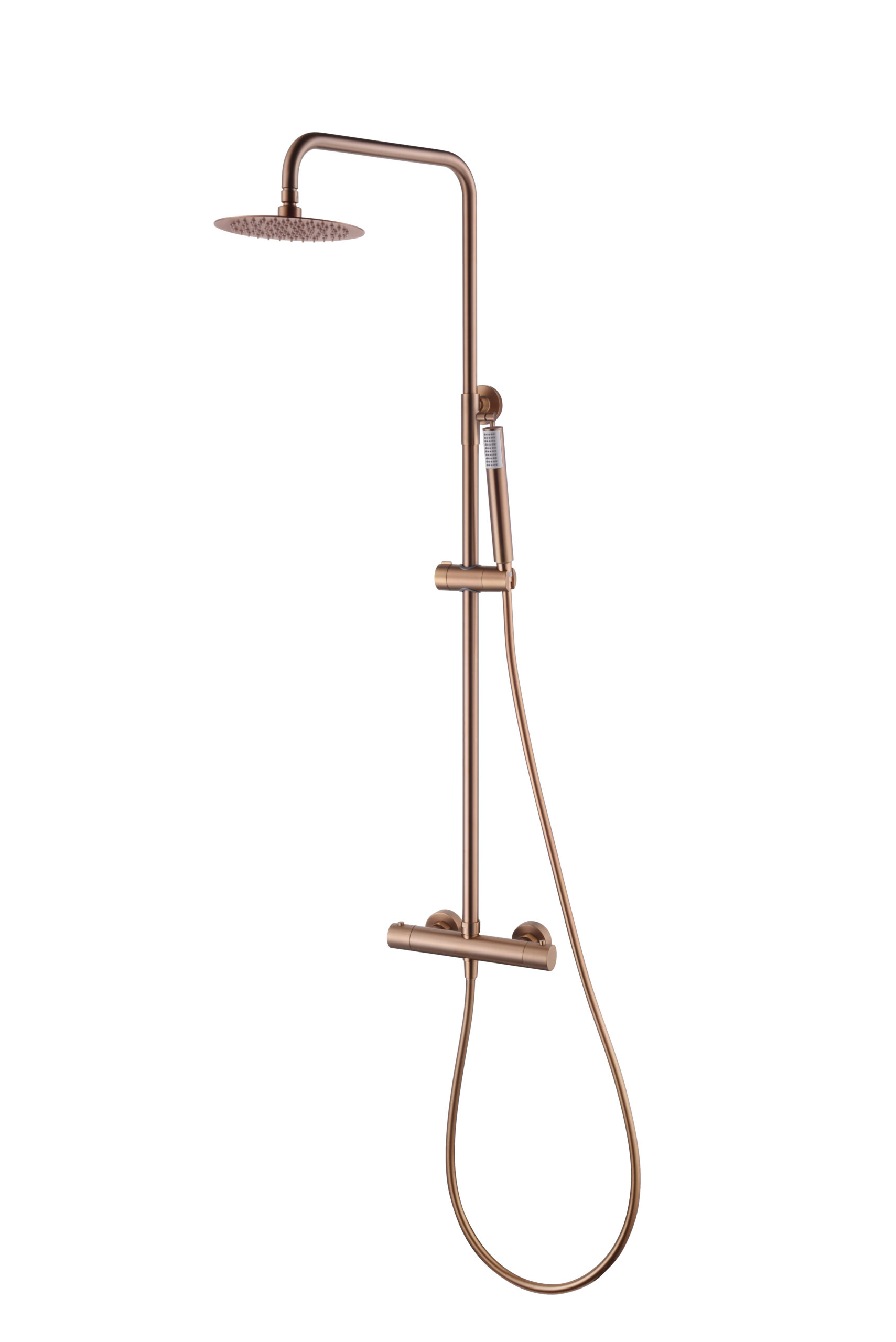 Barra de ducha termostática oro rosa cepillado serie Monza