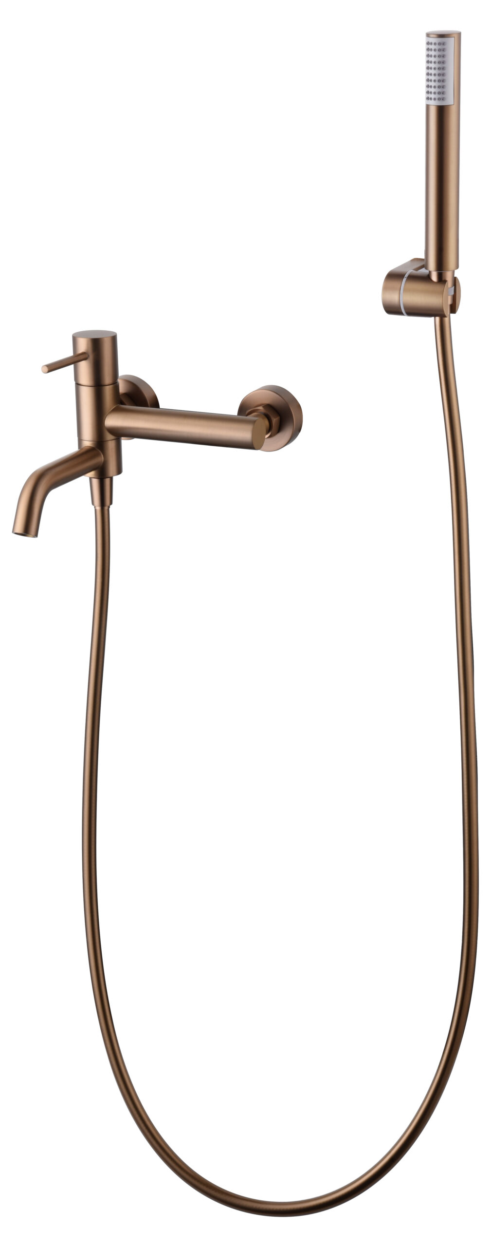 Grifería baño y ducha monomando oro rosa cepillado serie Monza