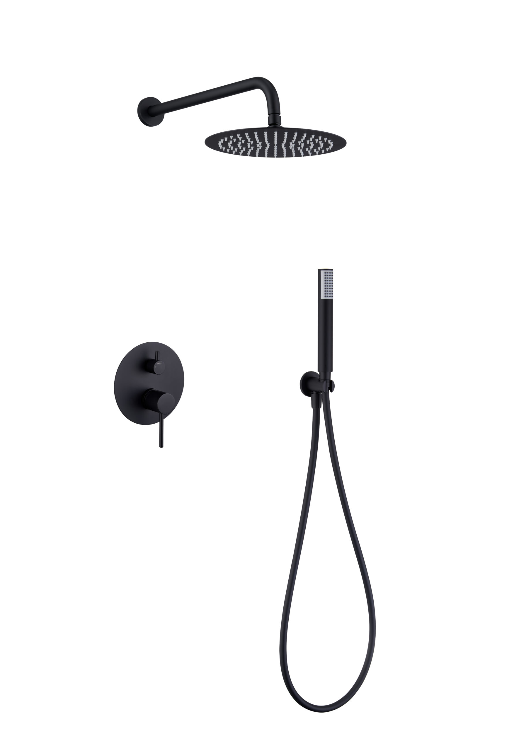 Conjunto de ducha monomando empotrado negro mate serie Monza