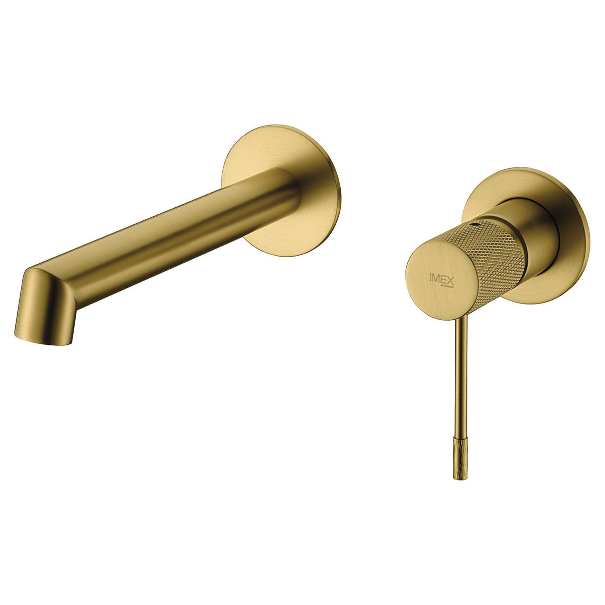 Grifo de lavabo monomando empotrado oro cepillado serie Line