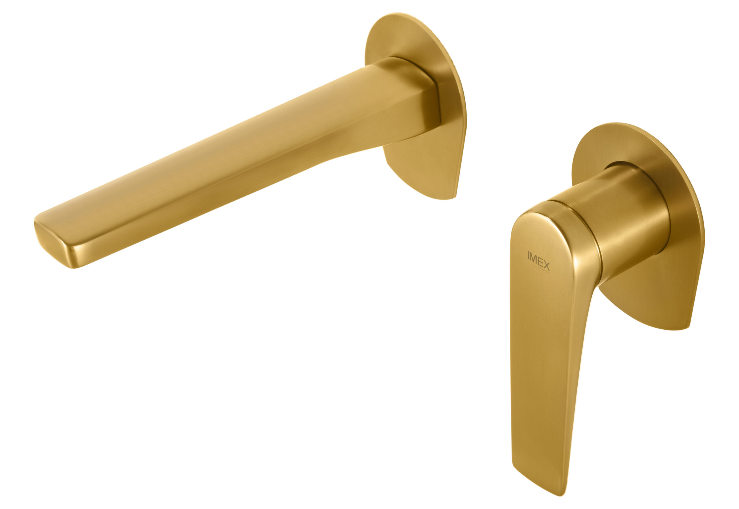 Grifo de lavabo empotrado monomando oro cepillado serie Delos