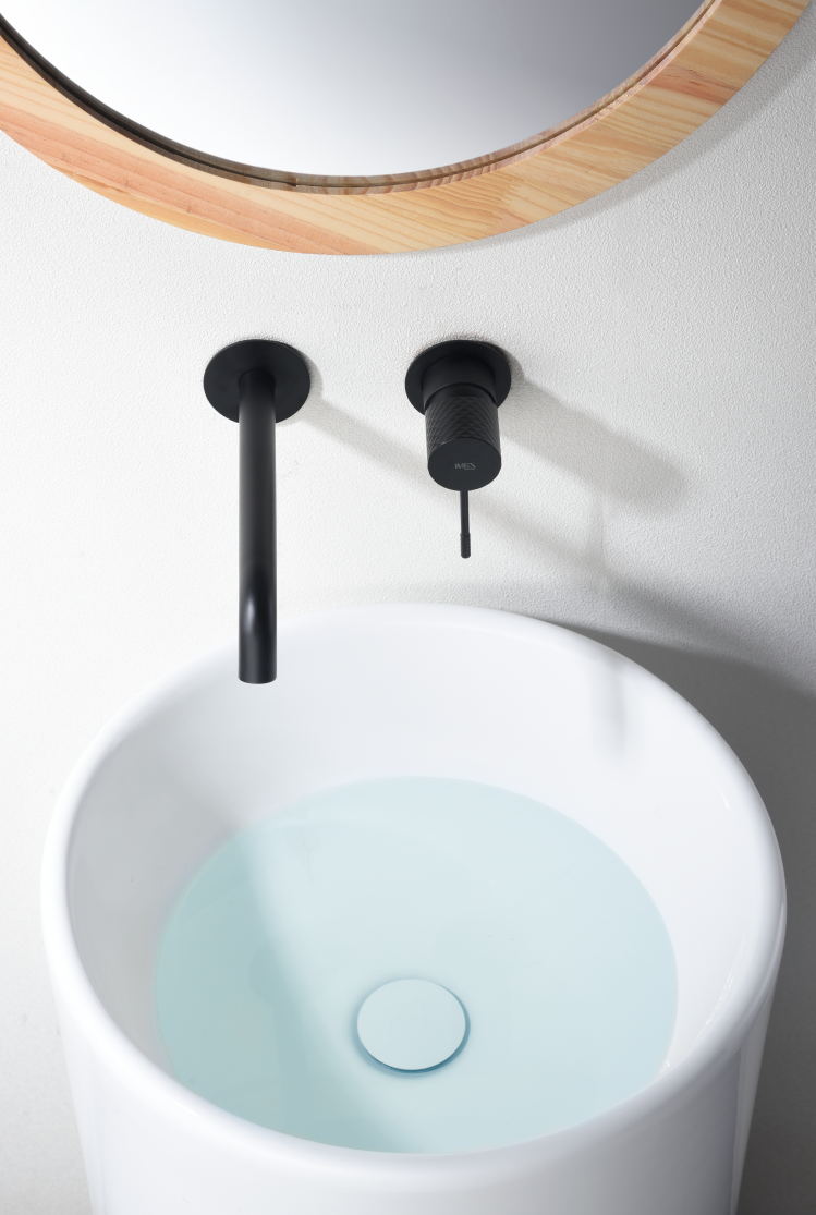 Grifo de lavabo empotrado monomando negro mate serie Génova