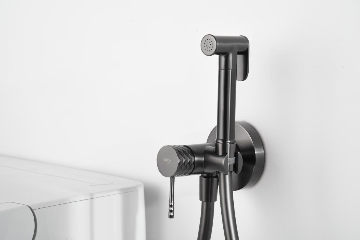 Grifo de bidé empotrado monomando black gun metal serie Génova
